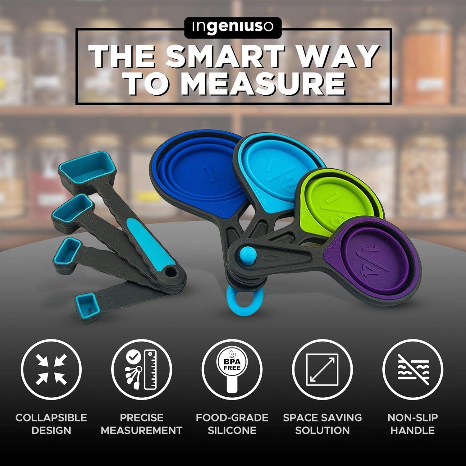 Juego de Tazas de Medir Plegables Ingeniuso 250ml Silicona