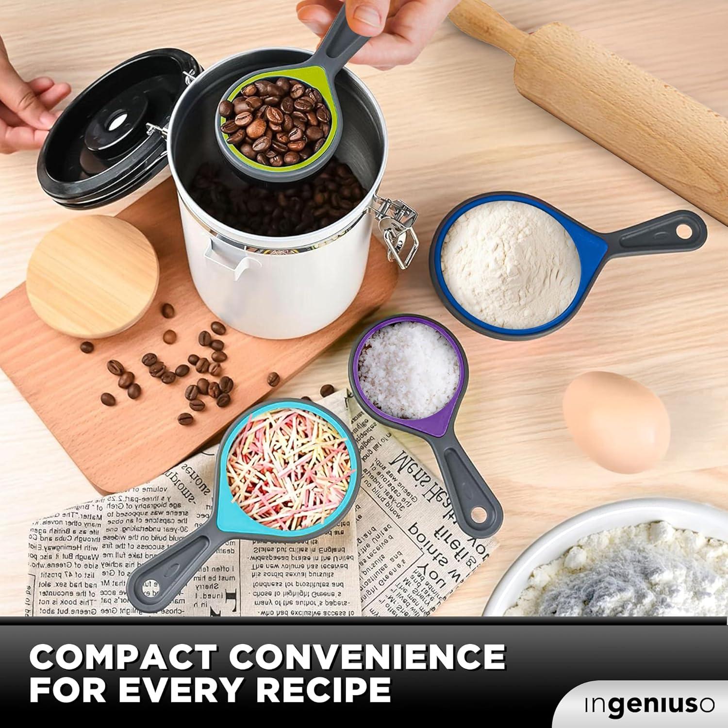 Juego de Tazas de Medir Plegables Ingeniuso 250ml Silicona