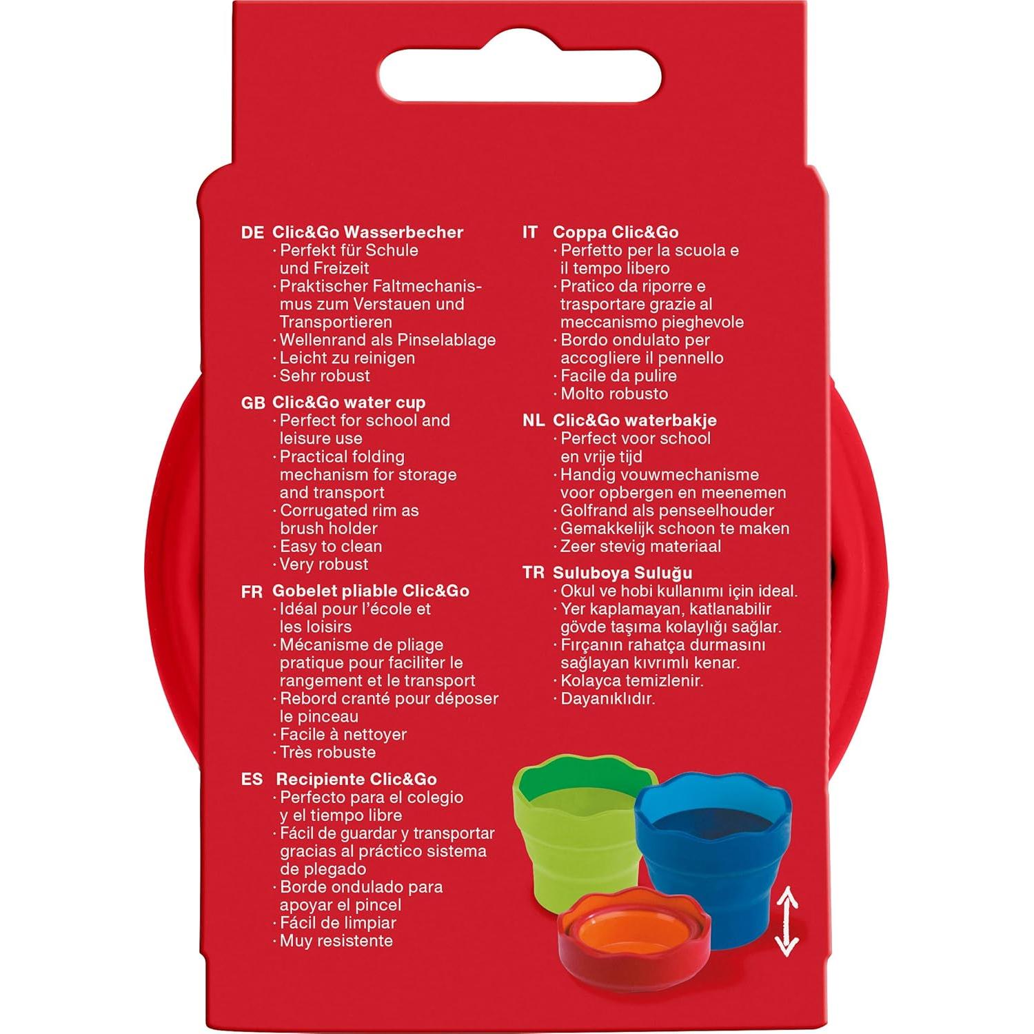 Taza de Agua Plegable Faber-Castell Roja 78.5g
