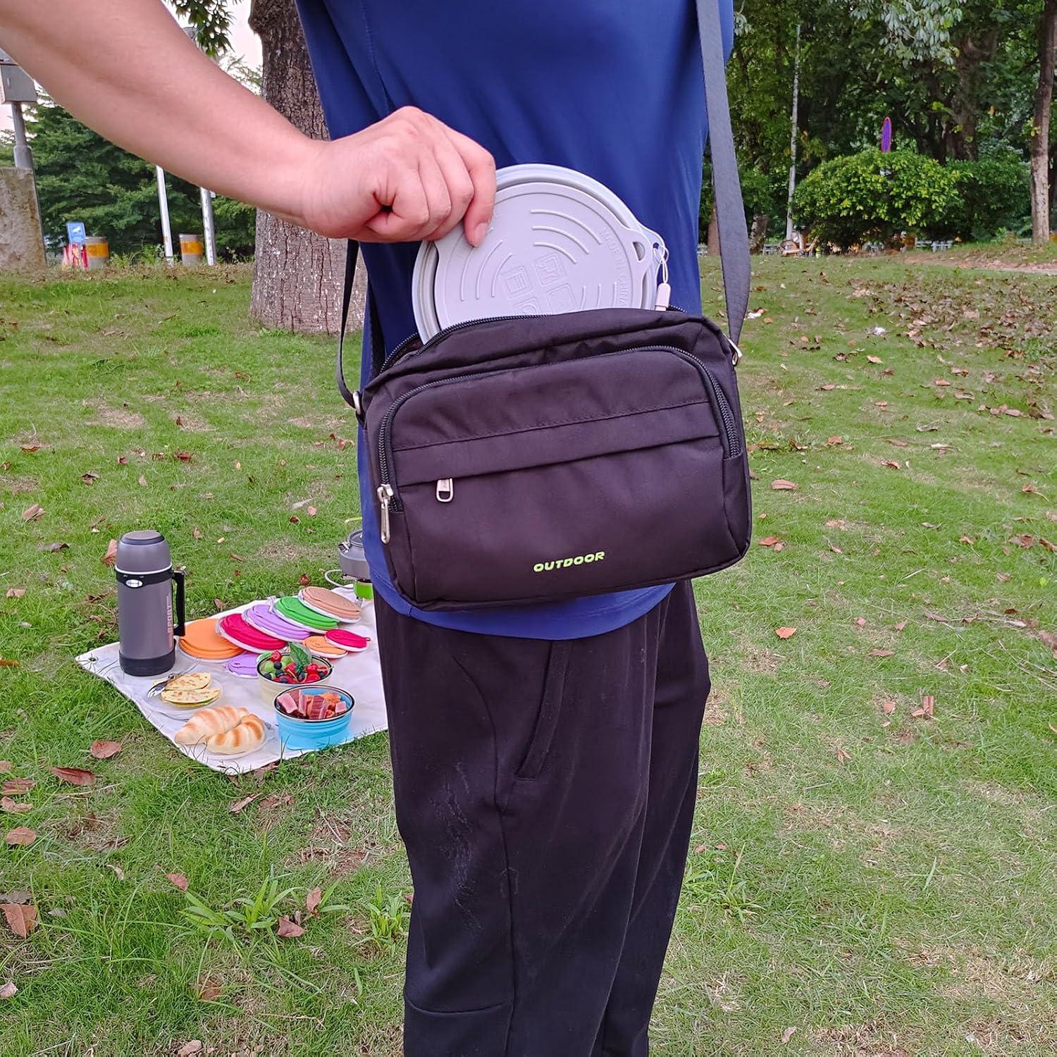 Kit de Comida Plegable para Camping - Silicona Grado Alimenticio