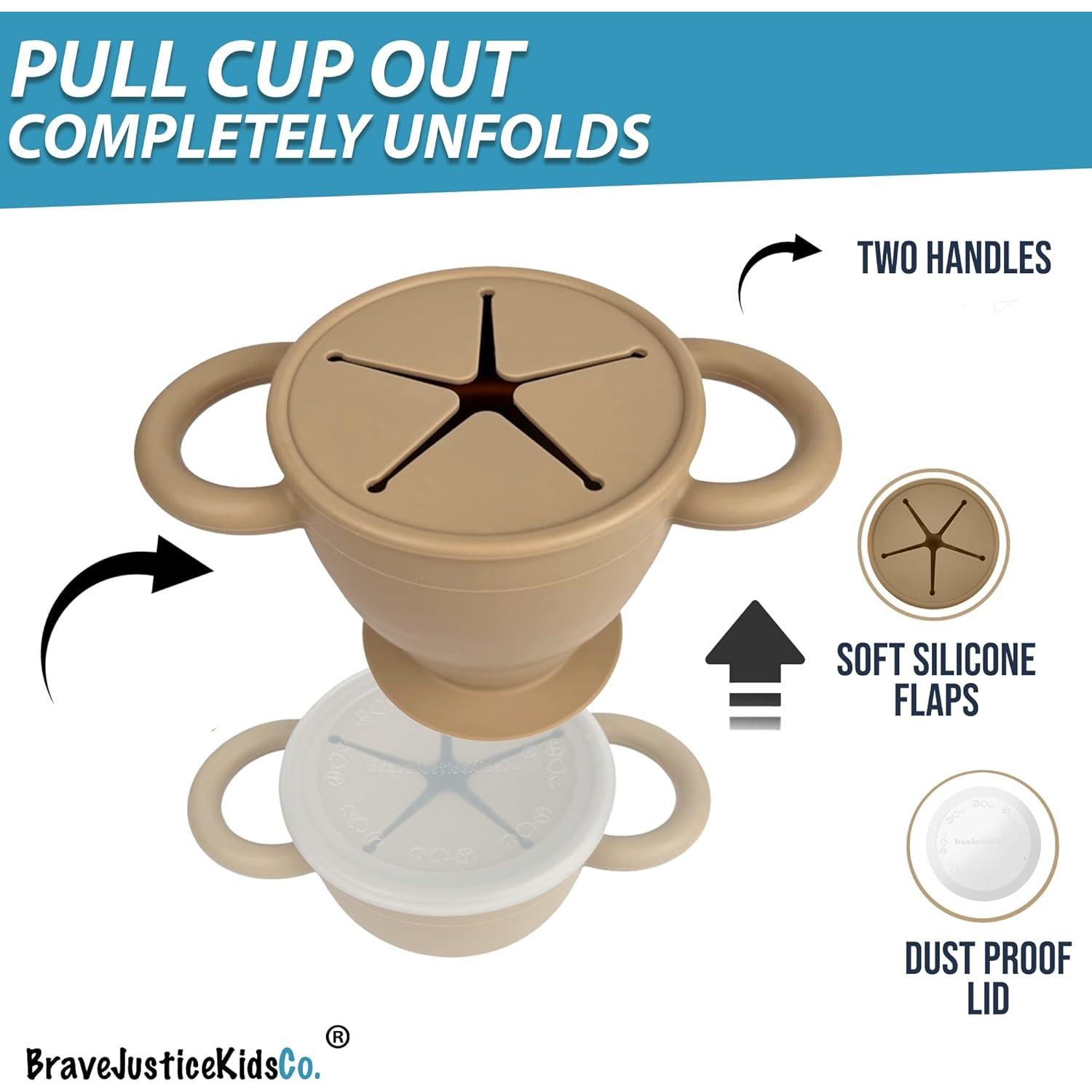 Taza de Snack BraveJustice de Silicona Plegable 226g Arena Cálida