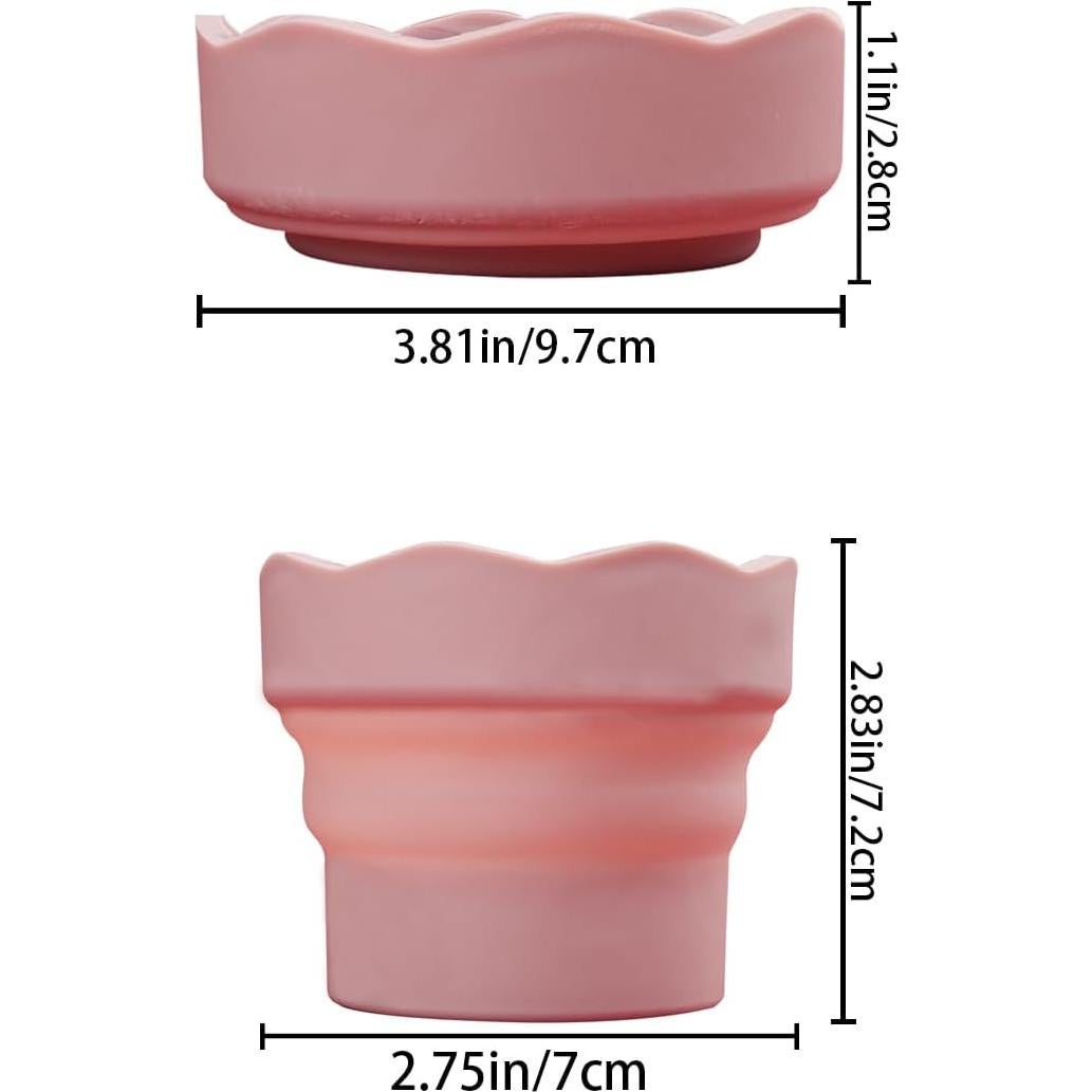 Cubo Lavador de Pinceles Plegable AddLotLot Rosa 3 Piezas