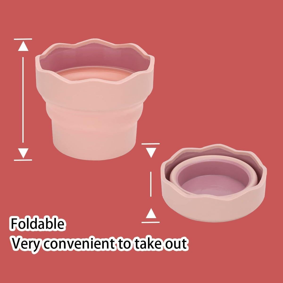 Cubo Lavador de Pinceles Plegable AddLotLot Rosa 3 Piezas