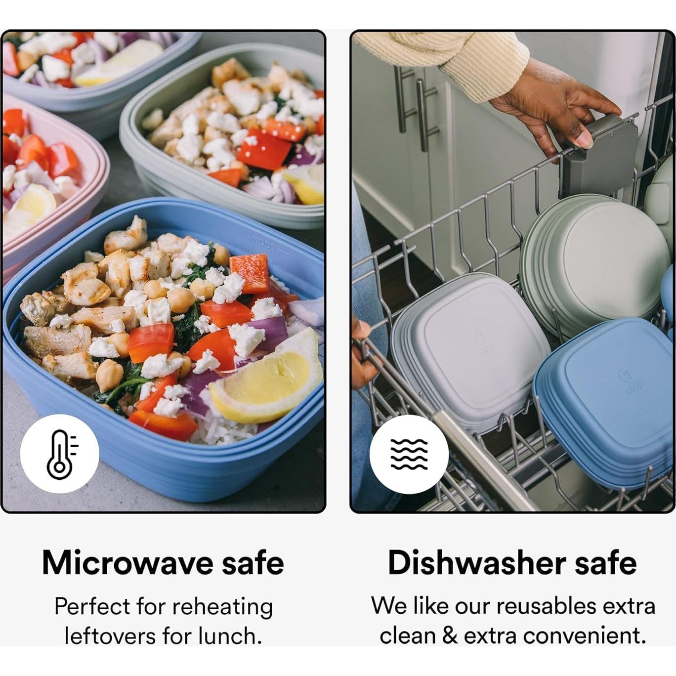 Stojo Caja de Sándwich Plegable 680ml Acuamarina - Tazón Silicona Reutilizable