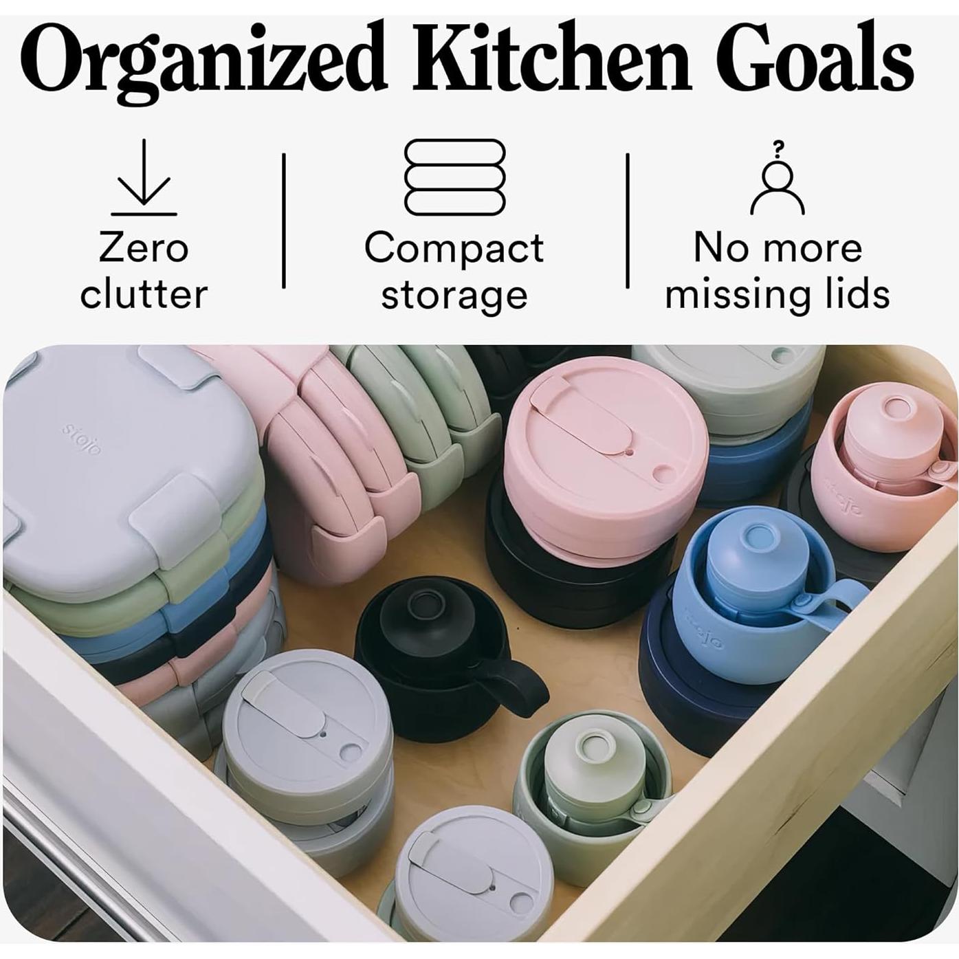 Stojo Caja de Sándwich Plegable 680ml Acuamarina - Tazón Silicona Reutilizable