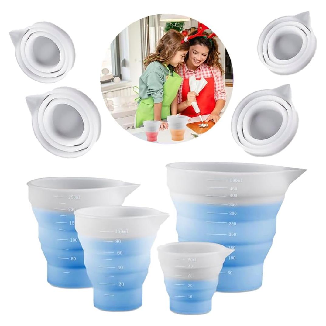 Conjunto de 4 Tazas Medidoras de Silicona Koonafy 50ml-500ml