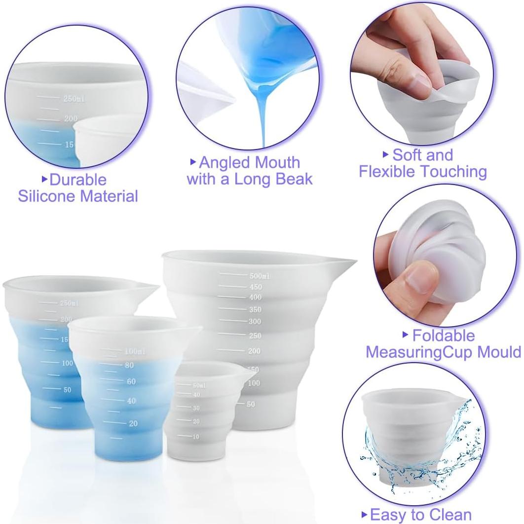 Conjunto de 4 Tazas Medidoras de Silicona Koonafy 50ml-500ml