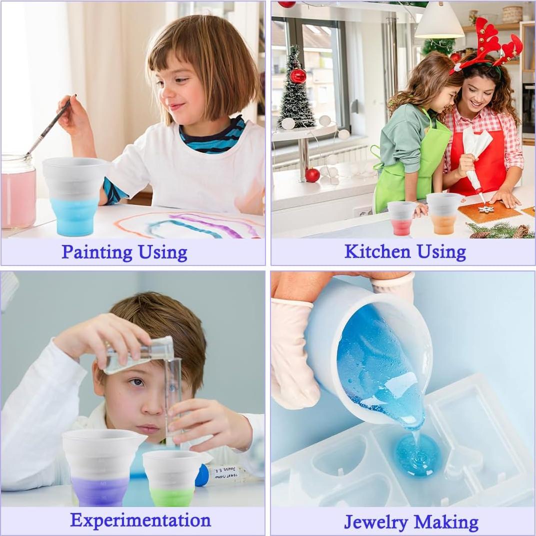 Conjunto de 4 Tazas Medidoras de Silicona Koonafy 50ml-500ml