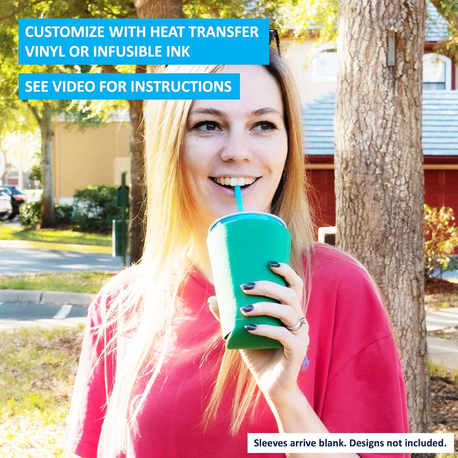 Mangas aislantes de vidrio TahoeBay 16oz en blanco - Paquete de 6