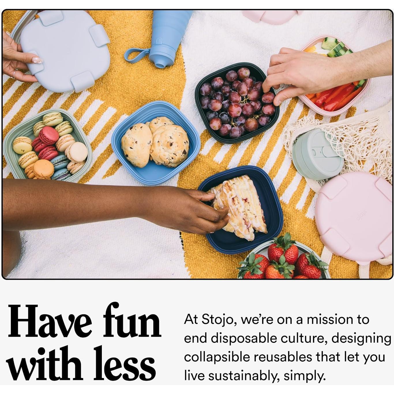 Tazón Plegable Stojo Eucalipto 1.06L Silicona Reutilizable