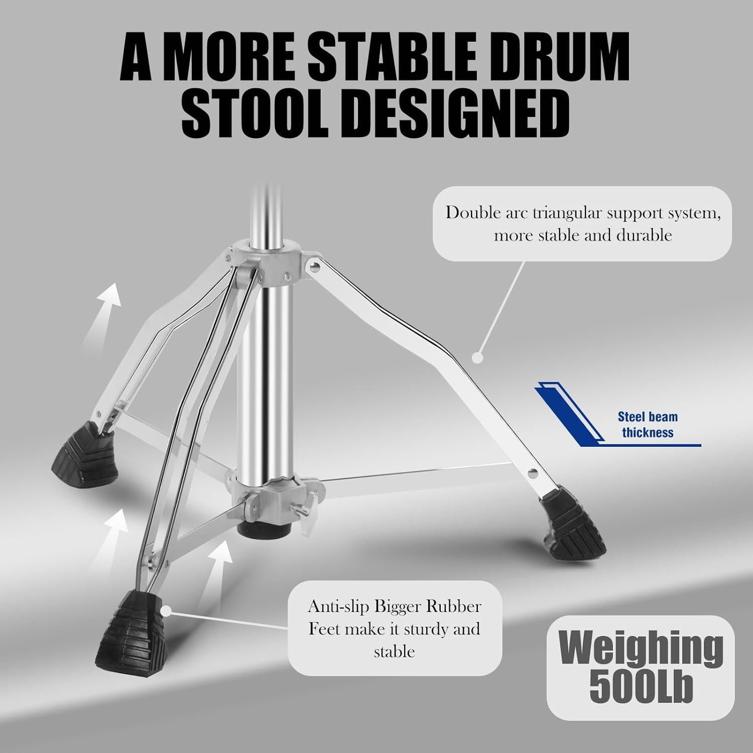 Silla de Tambor Soulmate con Respaldo Ajustable Negra