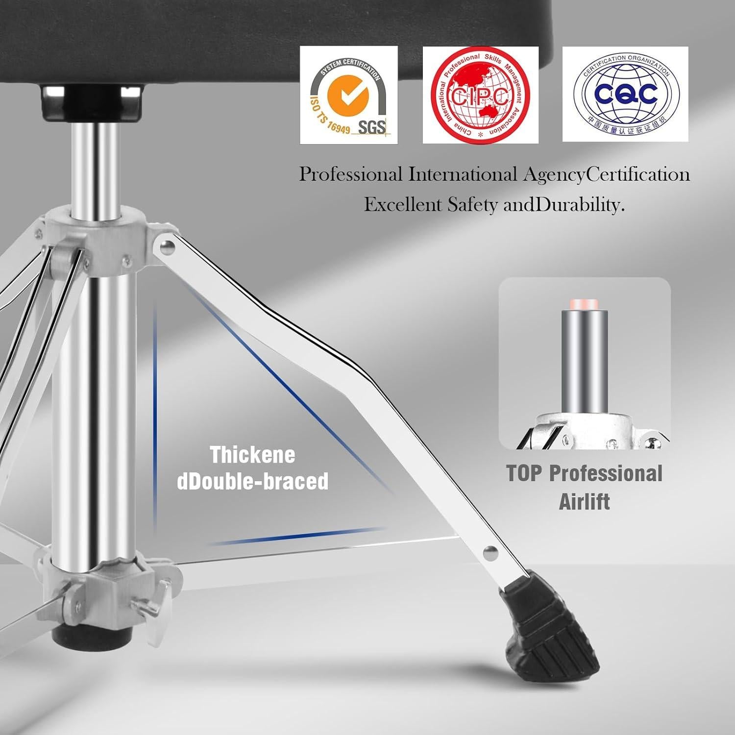 Silla de Tambor Soulmate con Respaldo Ajustable Negra