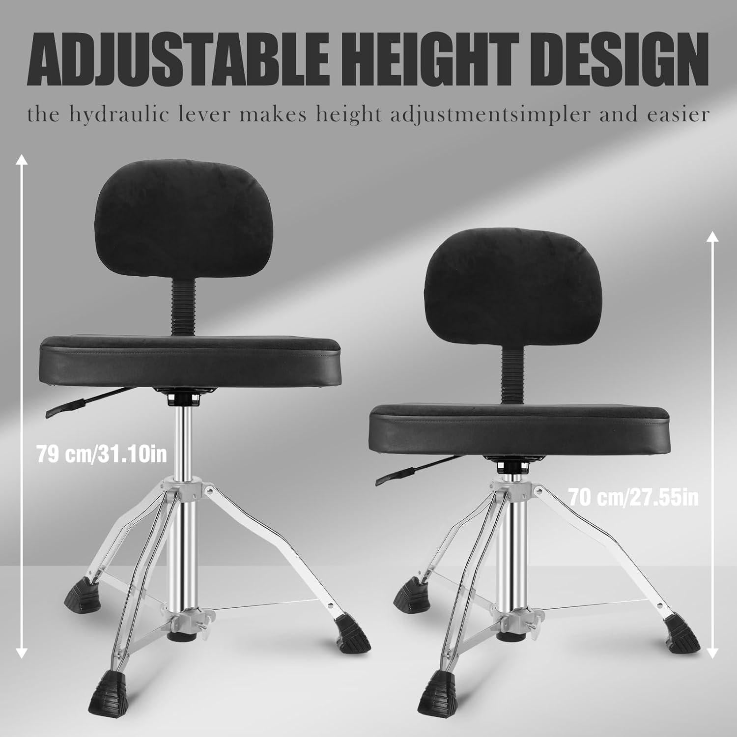 Silla de Tambor Soulmate con Respaldo Ajustable Negra