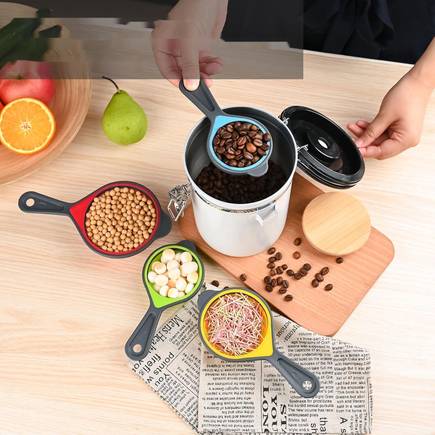 Juego de Tazas y Cucharas Medidoras Plegables SPUVGVC 8 Piezas