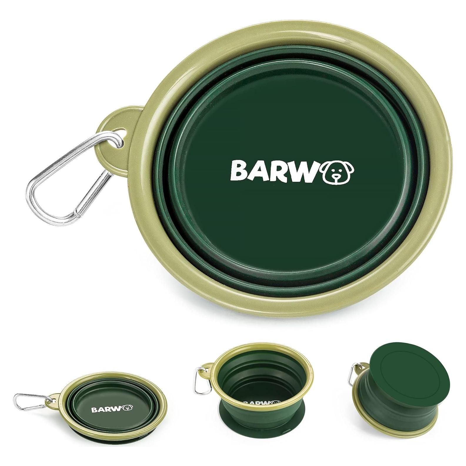 Cuenco Plegable para Perro BARWO Verde Bosque 350mL Antideslizante