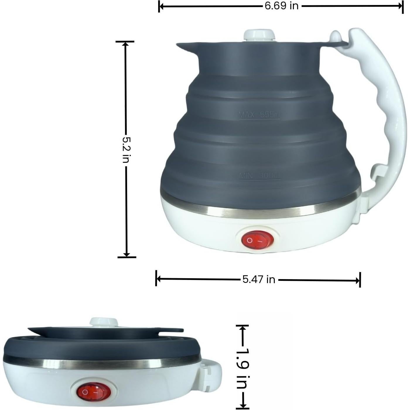 Hervidor Eléctrico Plegable DOFQQG + Dripper de Café Portátil