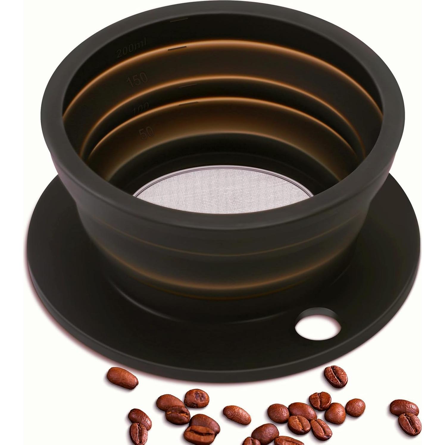 Hervidor Eléctrico Plegable DOFQQG + Dripper de Café Portátil