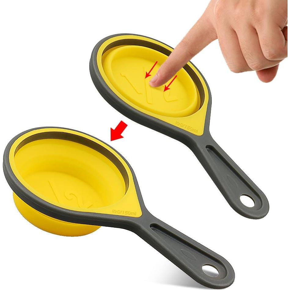 Juego de Tazas y Cucharas Medidoras Leepiya 8 Piezas Silicona