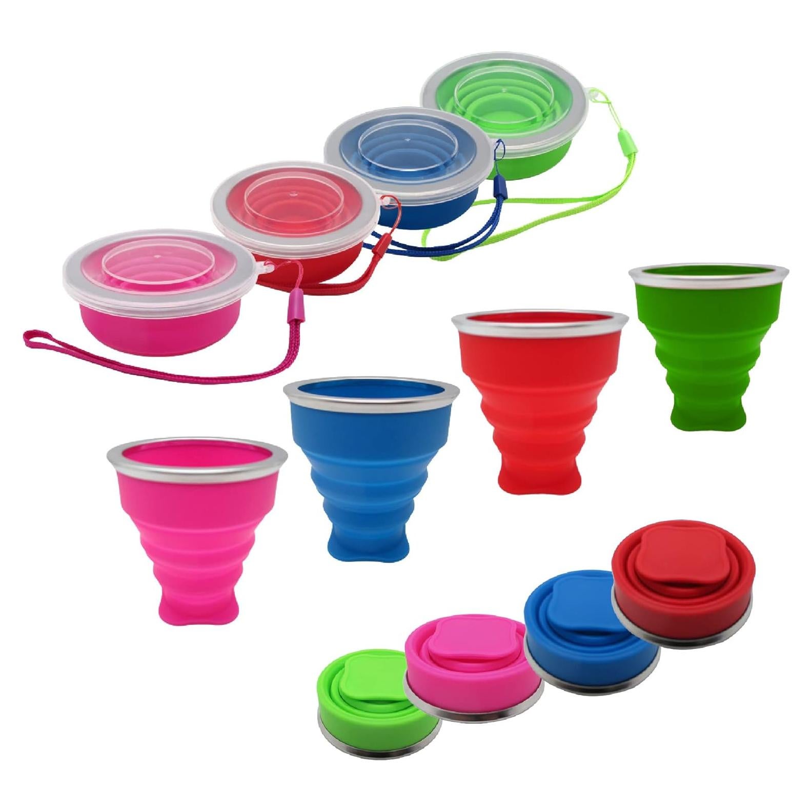 Taza Plegable Reutilizable Gadgetime USA - 4 Unidades Silicona