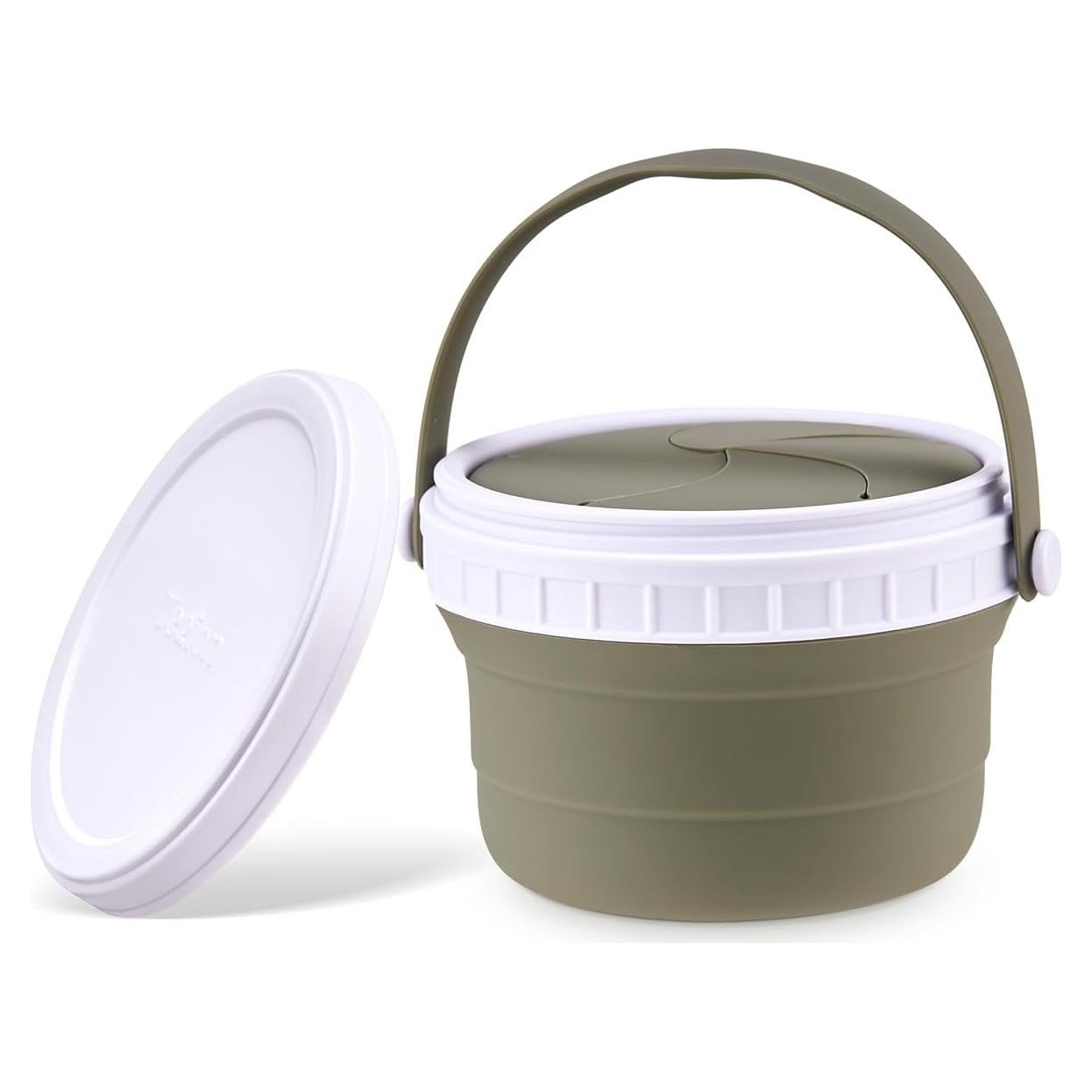 Taza de bocadillos para niños Tegion 12 oz silicona verde