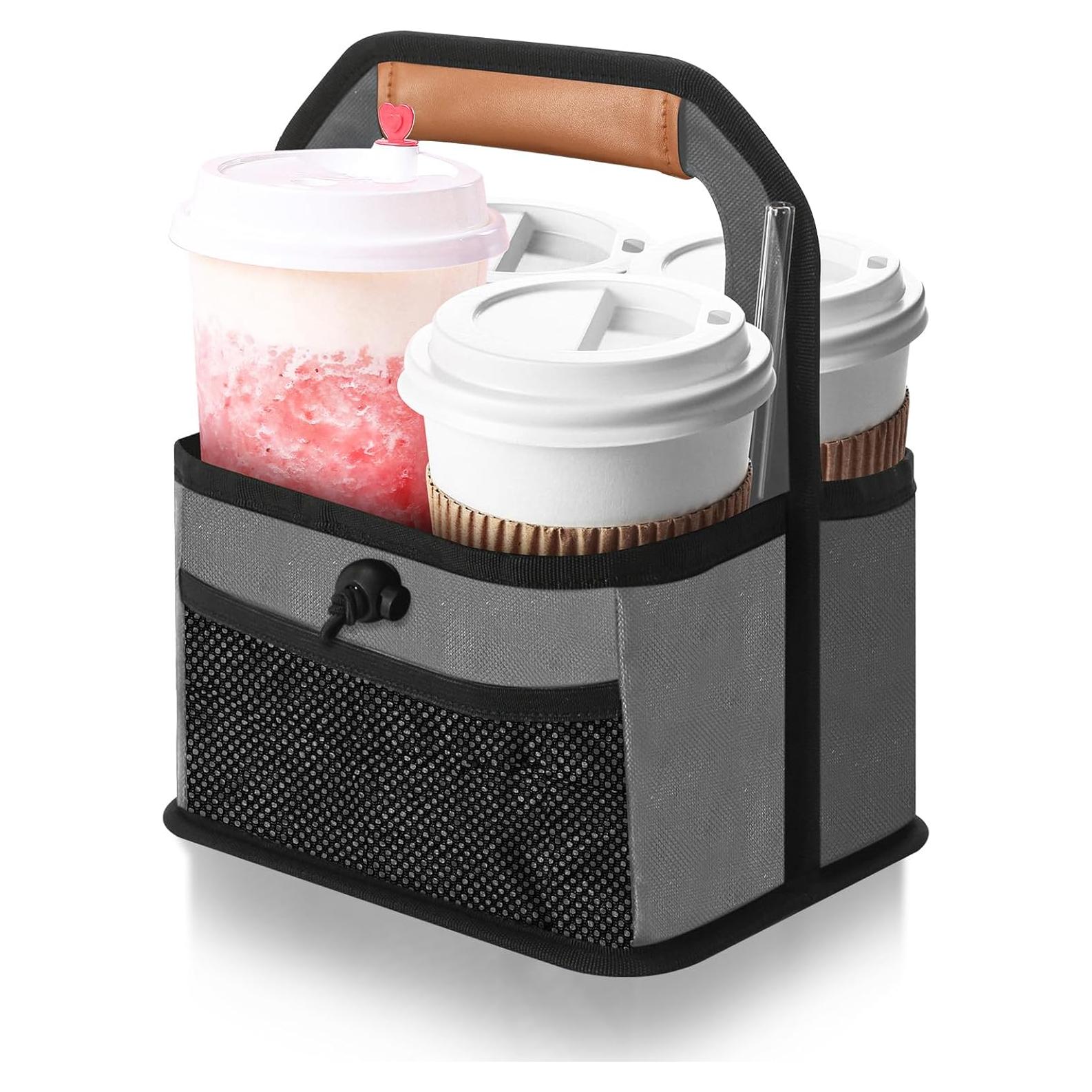 Portavasos Reutilizable Slcinwzdt para 4 Bebidas - Gris