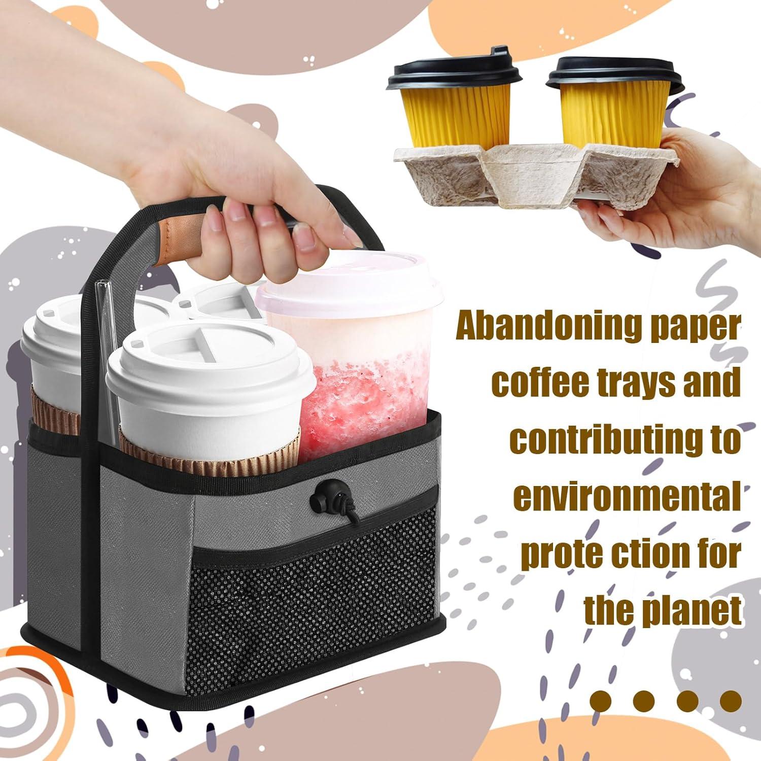 Portavasos Reutilizable Slcinwzdt para 4 Bebidas - Gris