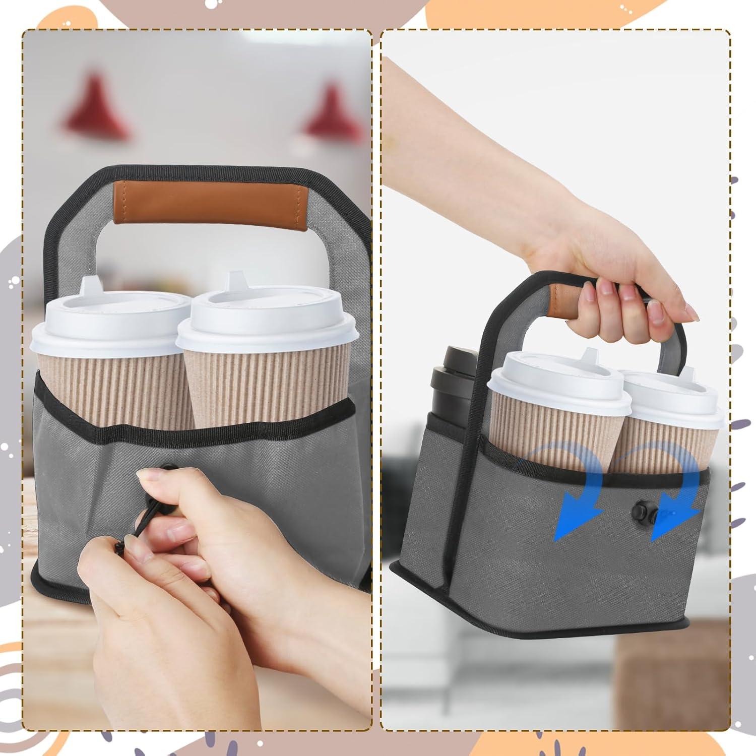 Portavasos Reutilizable Slcinwzdt para 4 Bebidas - Gris