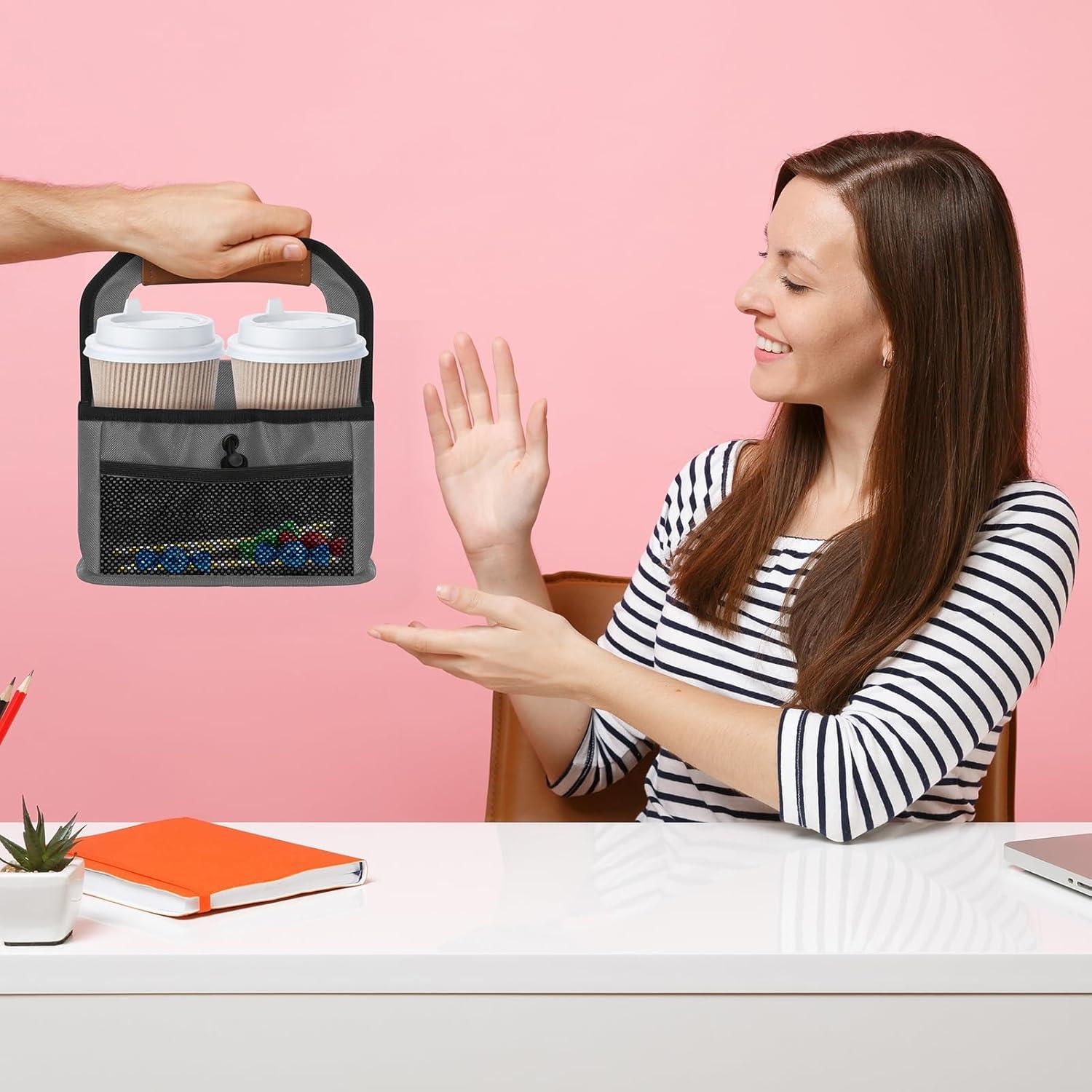 Portavasos Reutilizable Slcinwzdt para 4 Bebidas - Gris