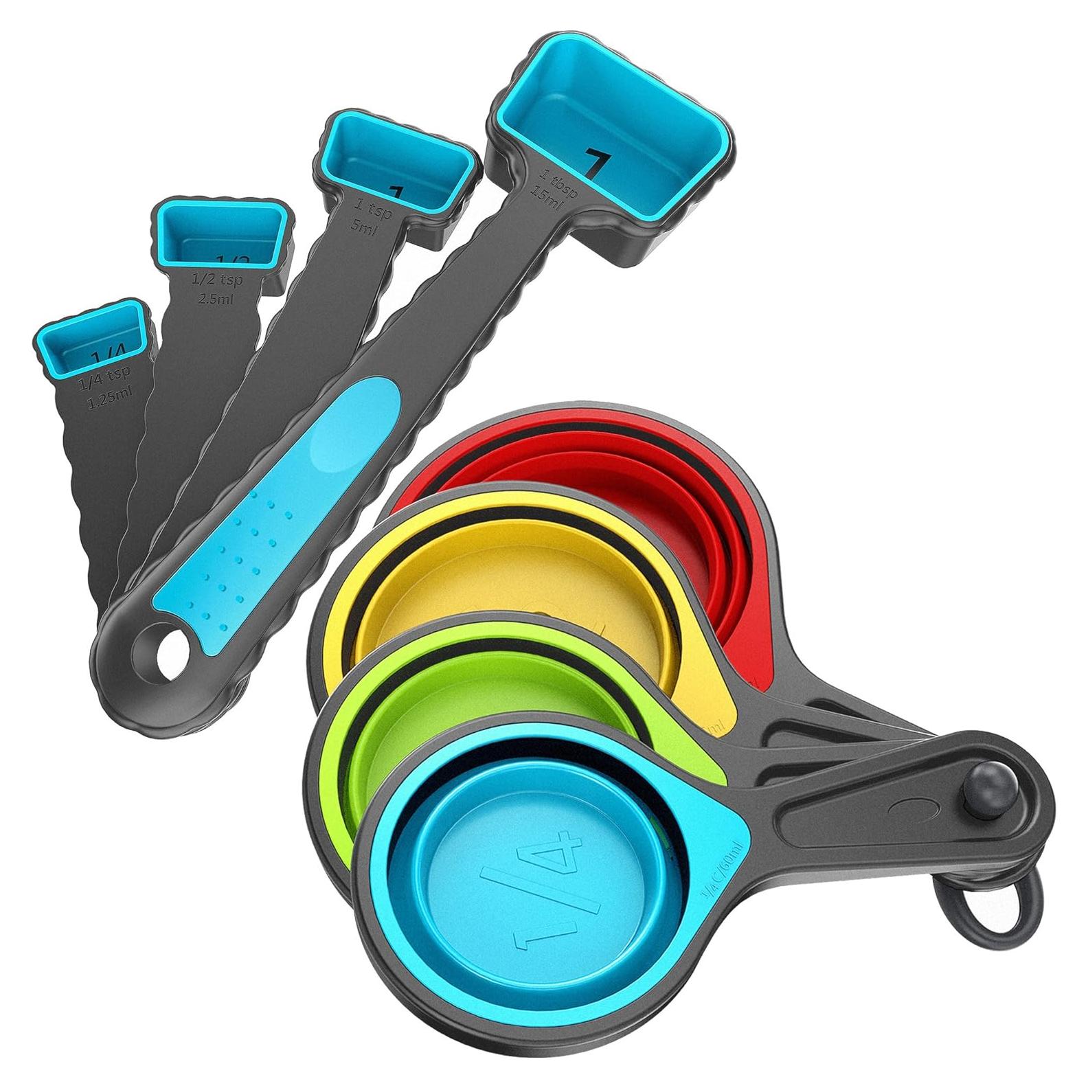 Juego de cucharas y tazas medidoras colapsables Kaptron 8 piezas