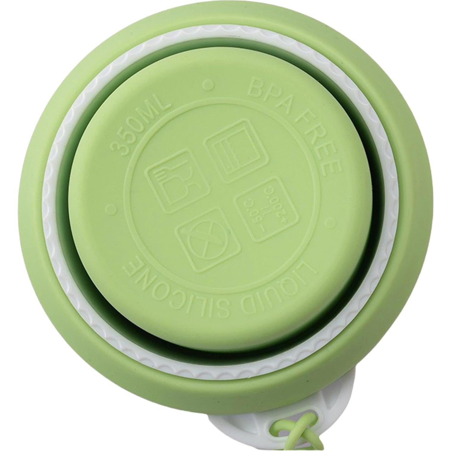 Juego de 2 Tazas Plegables de Silicona XINYIDAO 350ml Amarillo Verde