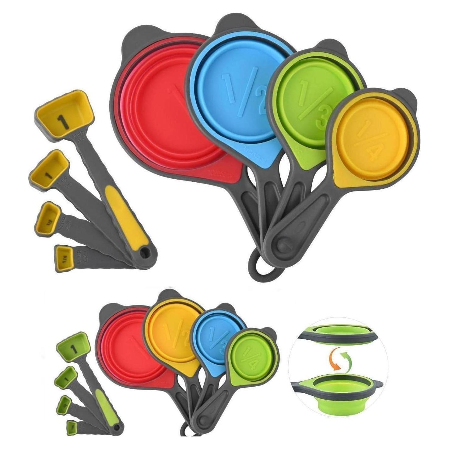 Juego de Tazas y Cucharas Medidoras Plegables Hotsyang 16 Pcs