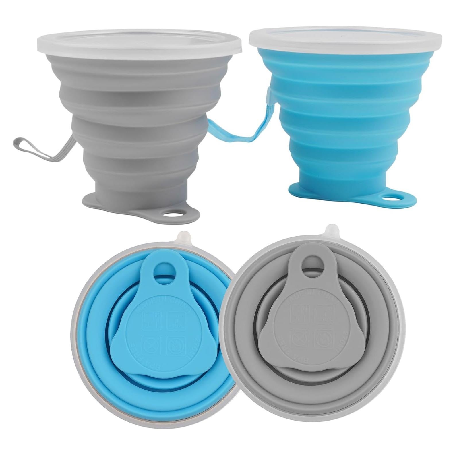 2 Tazas de Silicona Plegables JIMDOAYO para Camping 270ml