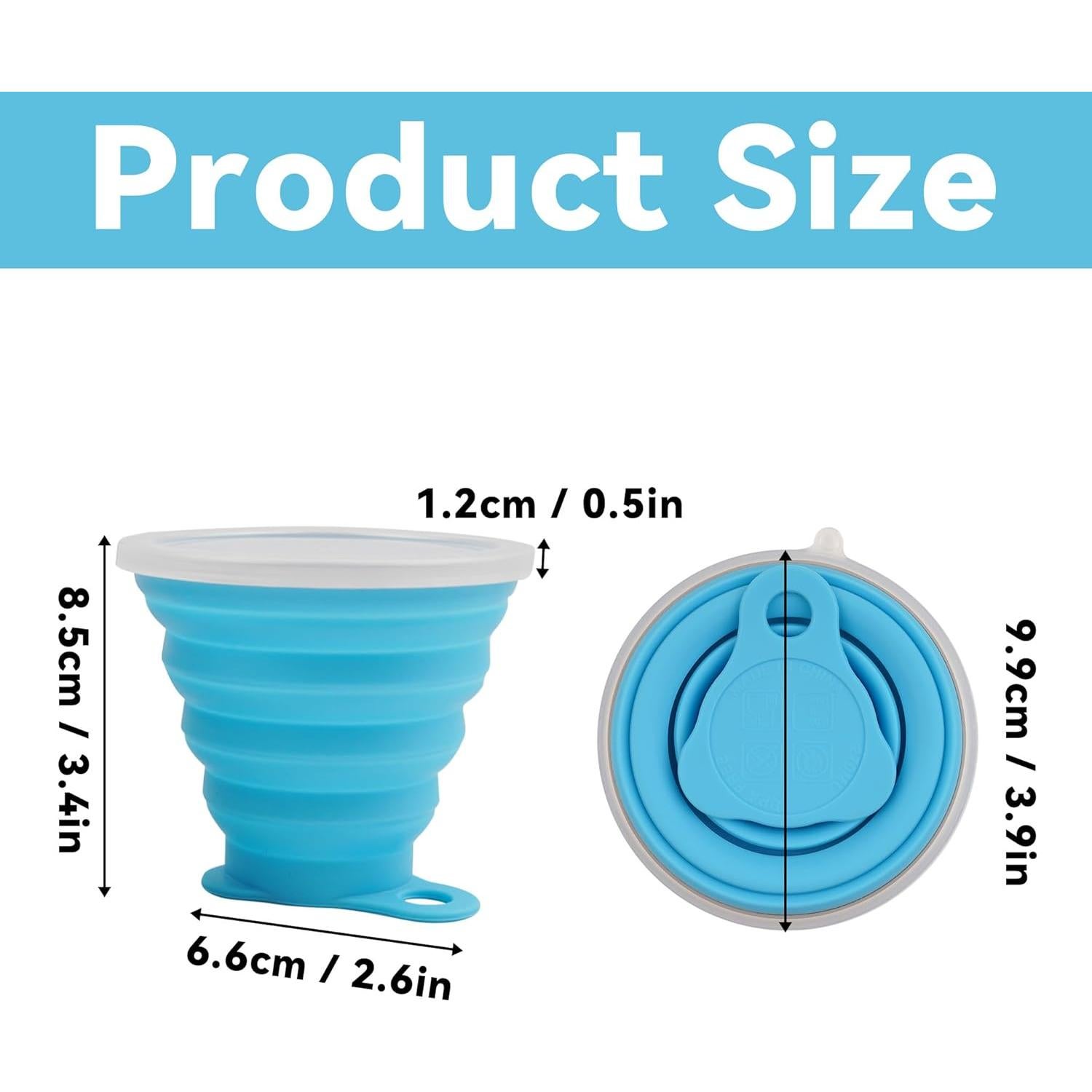 2 Tazas de Silicona Plegables JIMDOAYO para Camping 270ml