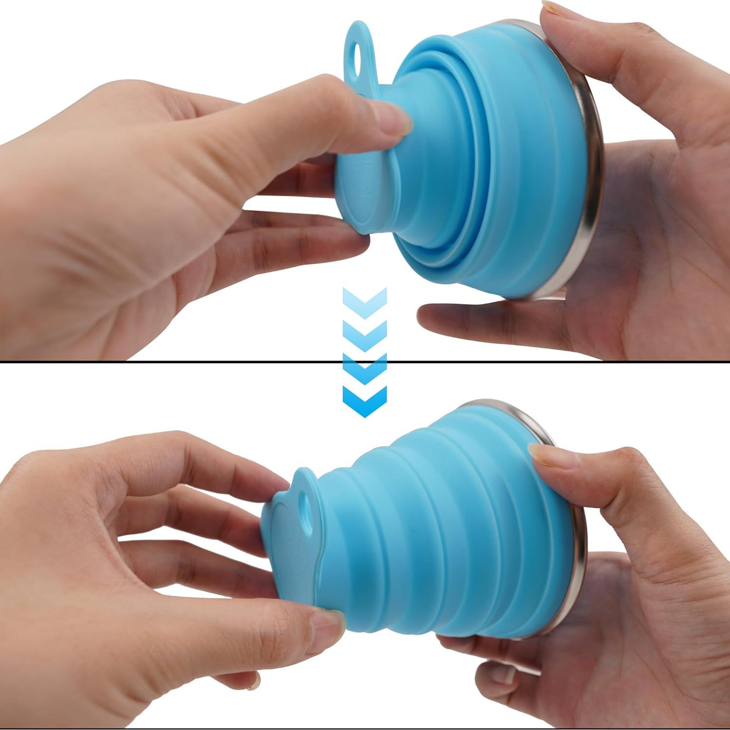 2 Tazas de Silicona Plegables JIMDOAYO para Camping 270ml