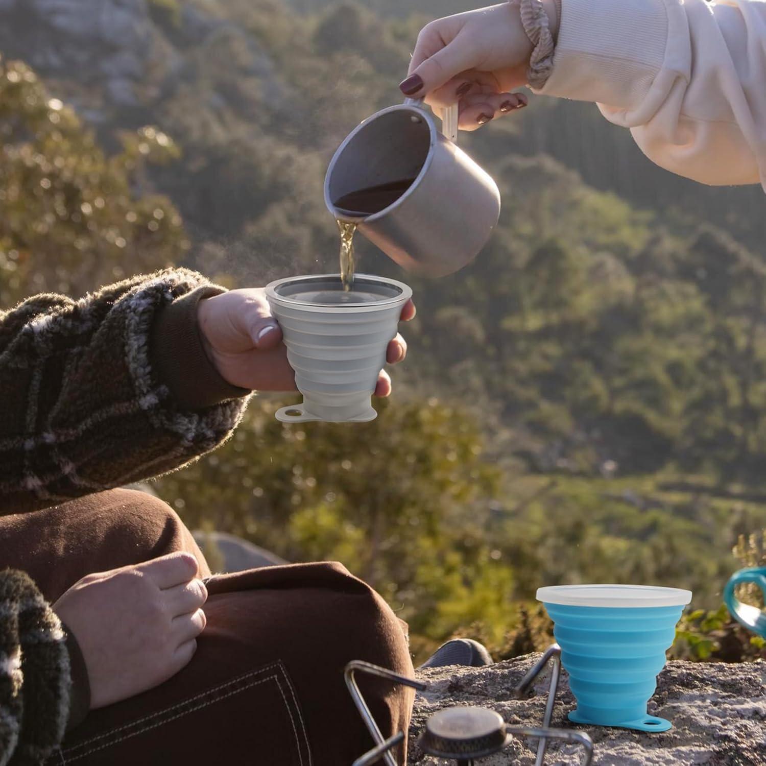 2 Tazas de Silicona Plegables JIMDOAYO para Camping 270ml