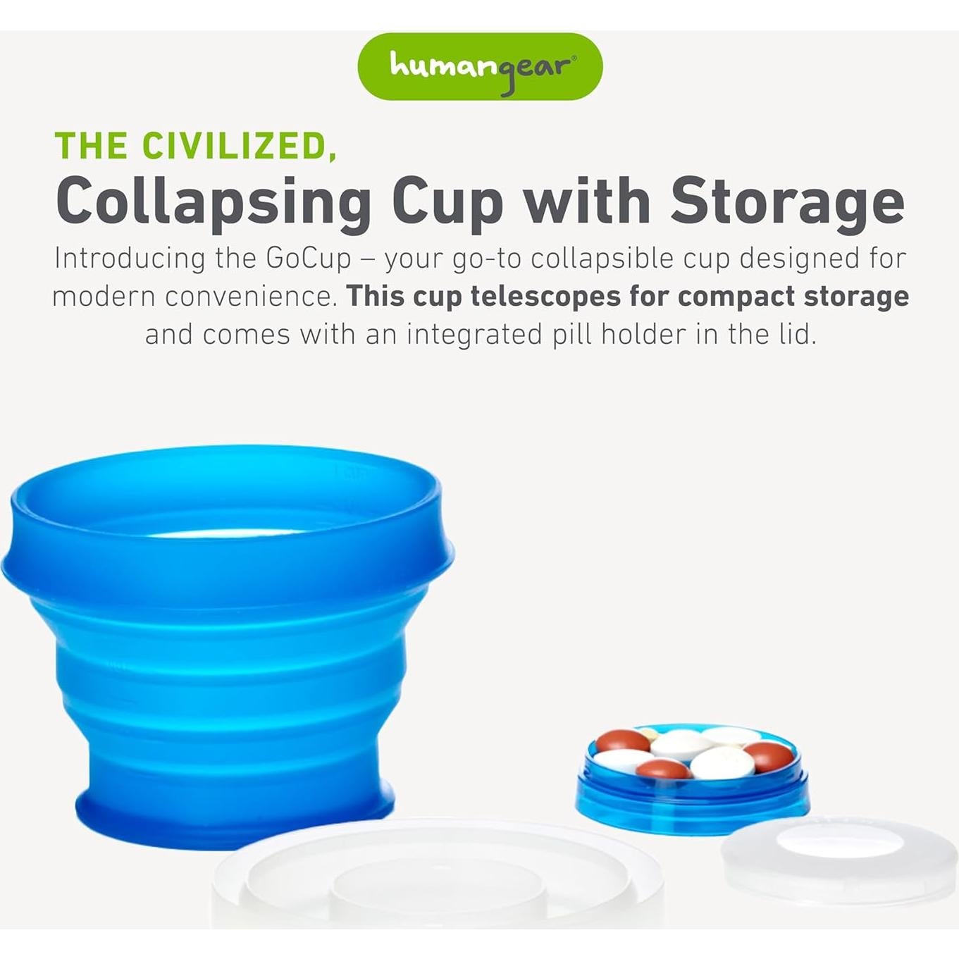 Taza Humangear GoCup Grande 237ml Azul Libre de BPA