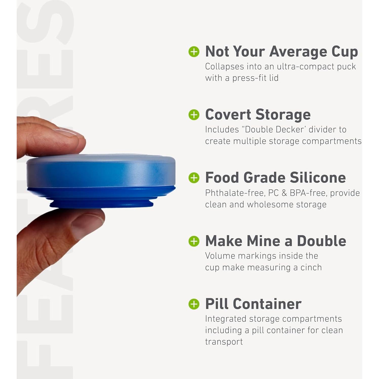 Taza Humangear GoCup Grande 237ml Azul Libre de BPA