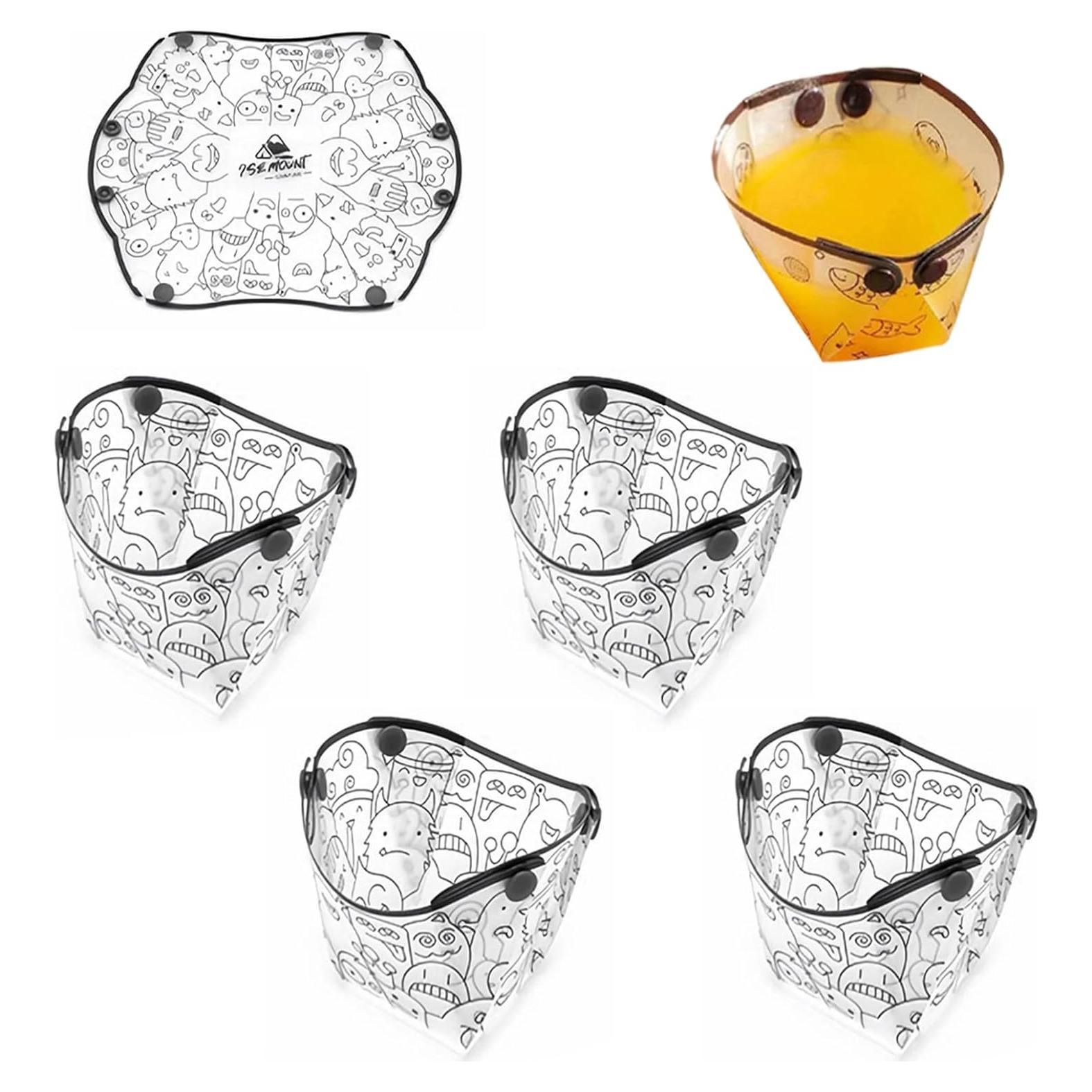 Juego de Tazas Plegables CHENSHUO 4 Piezas Camping 12x10.7 cm