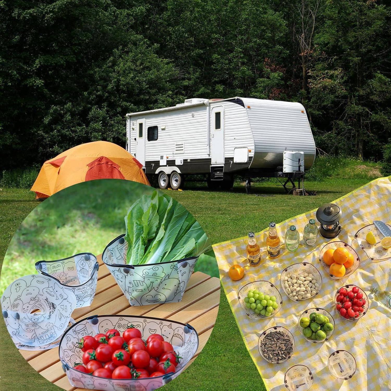 Juego de Tazas Plegables CHENSHUO 4 Piezas Camping 12x10.7 cm