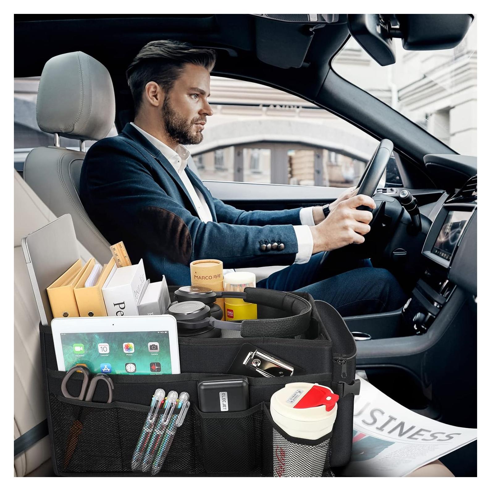 Organizador de Asiento de Coche Ldex Negro Plegable con Bolsillos