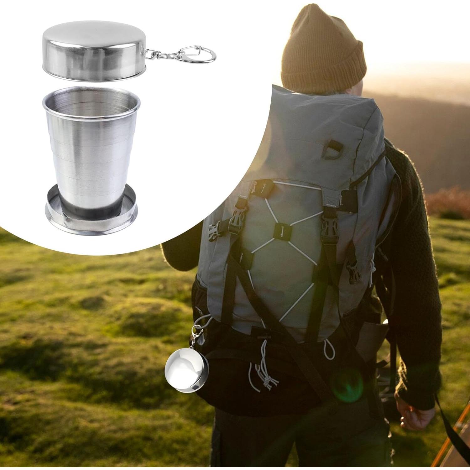 Tazas Plegables de Acero Inoxidable MY MIRONEY 75ml - 2 Piezas