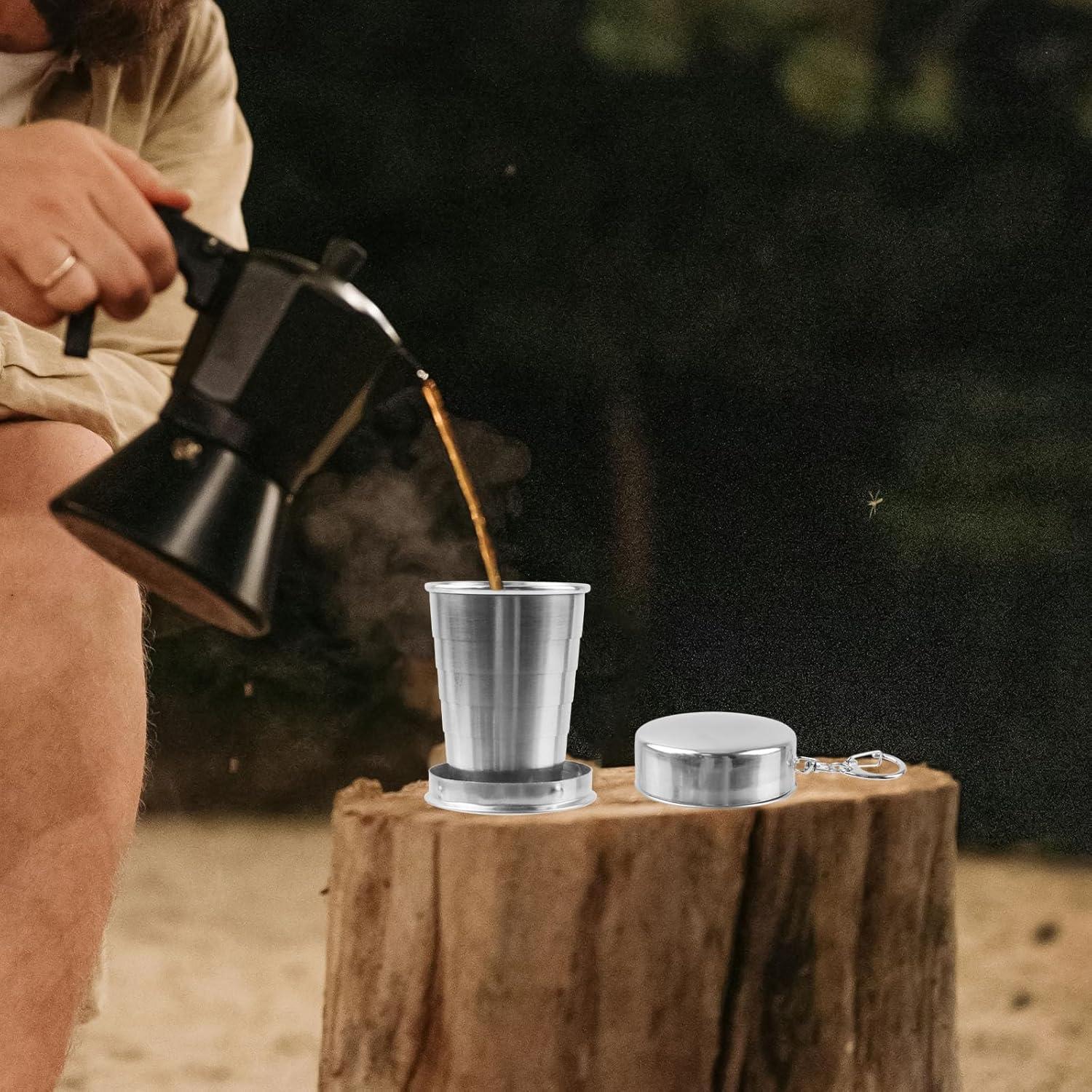 Tazas Plegables de Acero Inoxidable MY MIRONEY 75ml - 2 Piezas