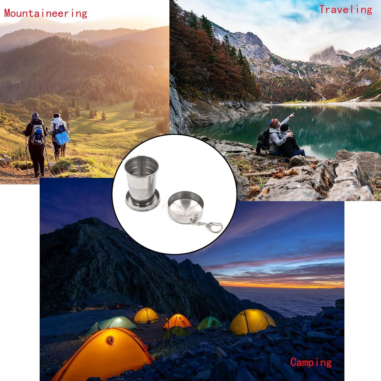 Tazas Plegables de Acero Inoxidable MY MIRONEY 75ml - 2 Piezas