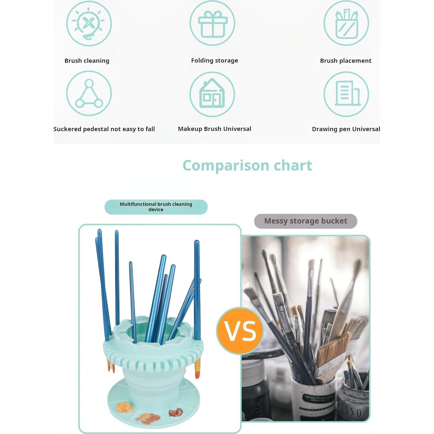 Taza de Enjuague Plegable para Brochas CJISN - Verde