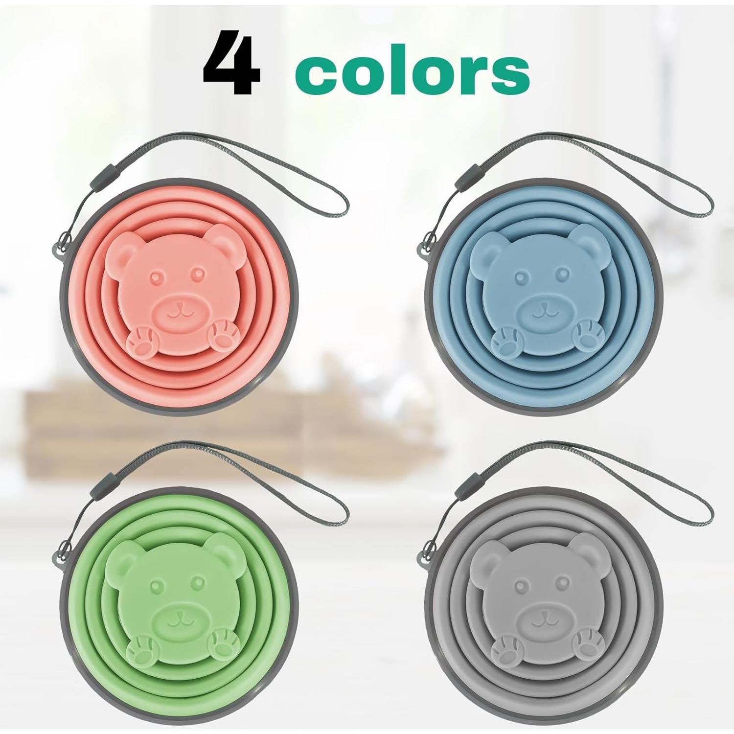 Set de 4 Tazas Plegables de Silicona 320ml Lacabin