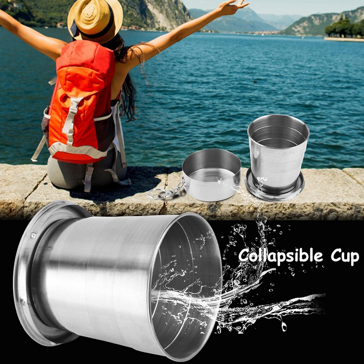 Taza Colapsable Jerliflyer 250ml Acero Inoxidable Portátil