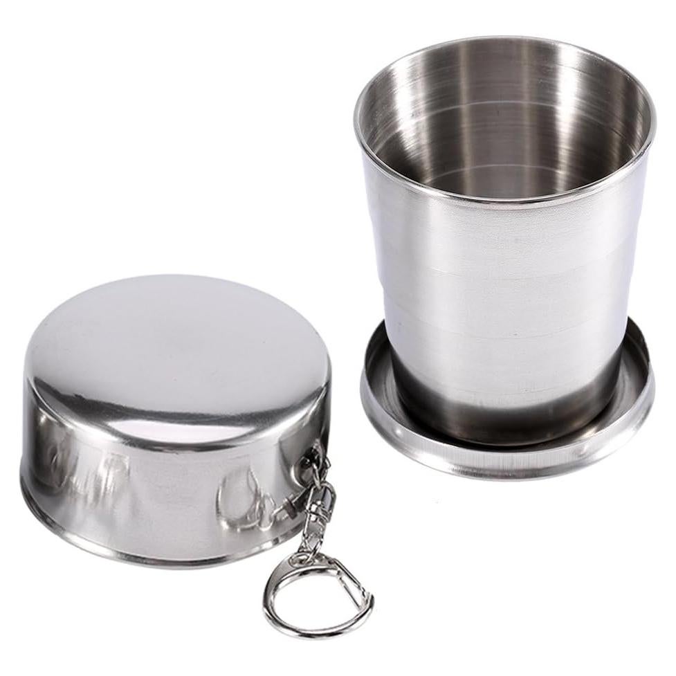 Taza Plegable de Acero Inoxidable Walfront 240ml para Viajes