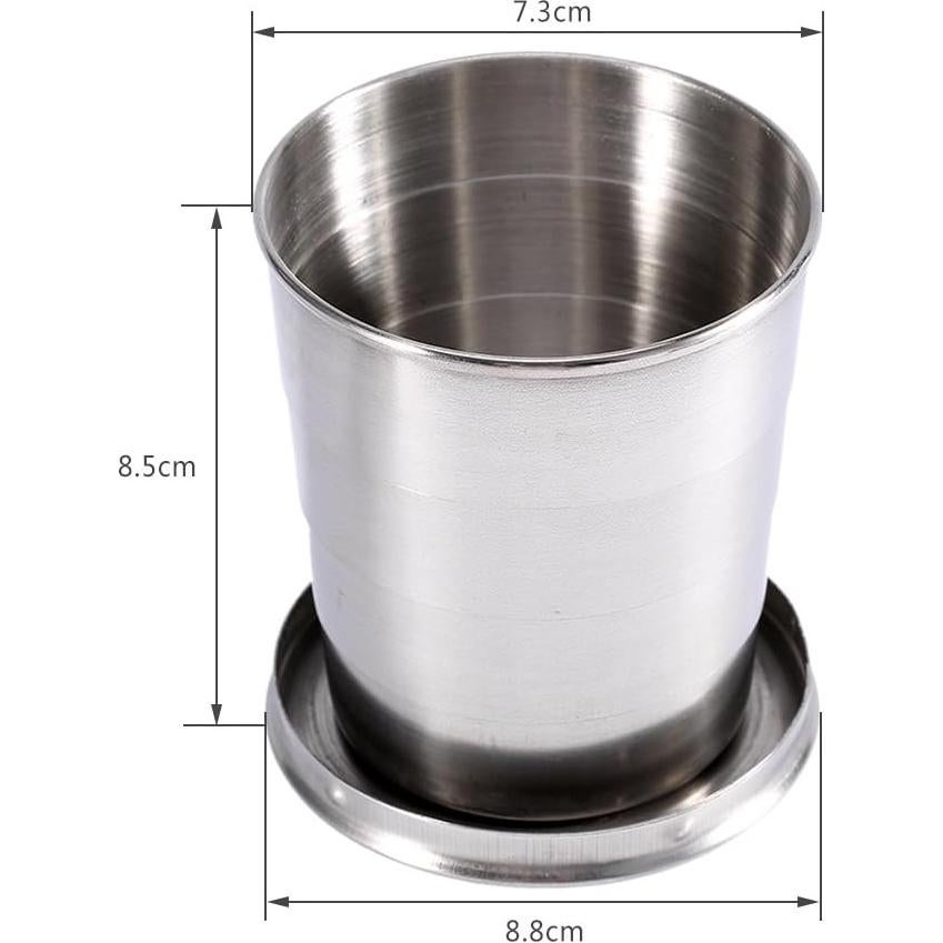 Taza Plegable de Acero Inoxidable Walfront 240ml para Viajes