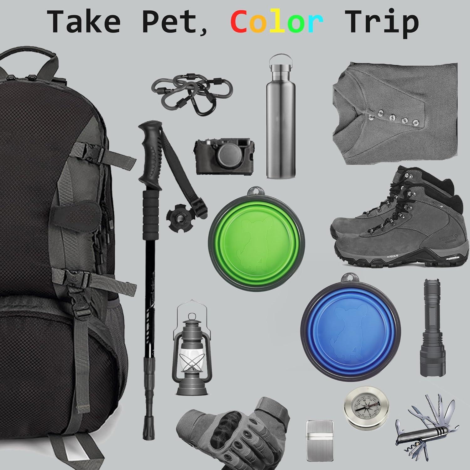 Paquete de 2 tazones colapsables COMSUN para perros grandes