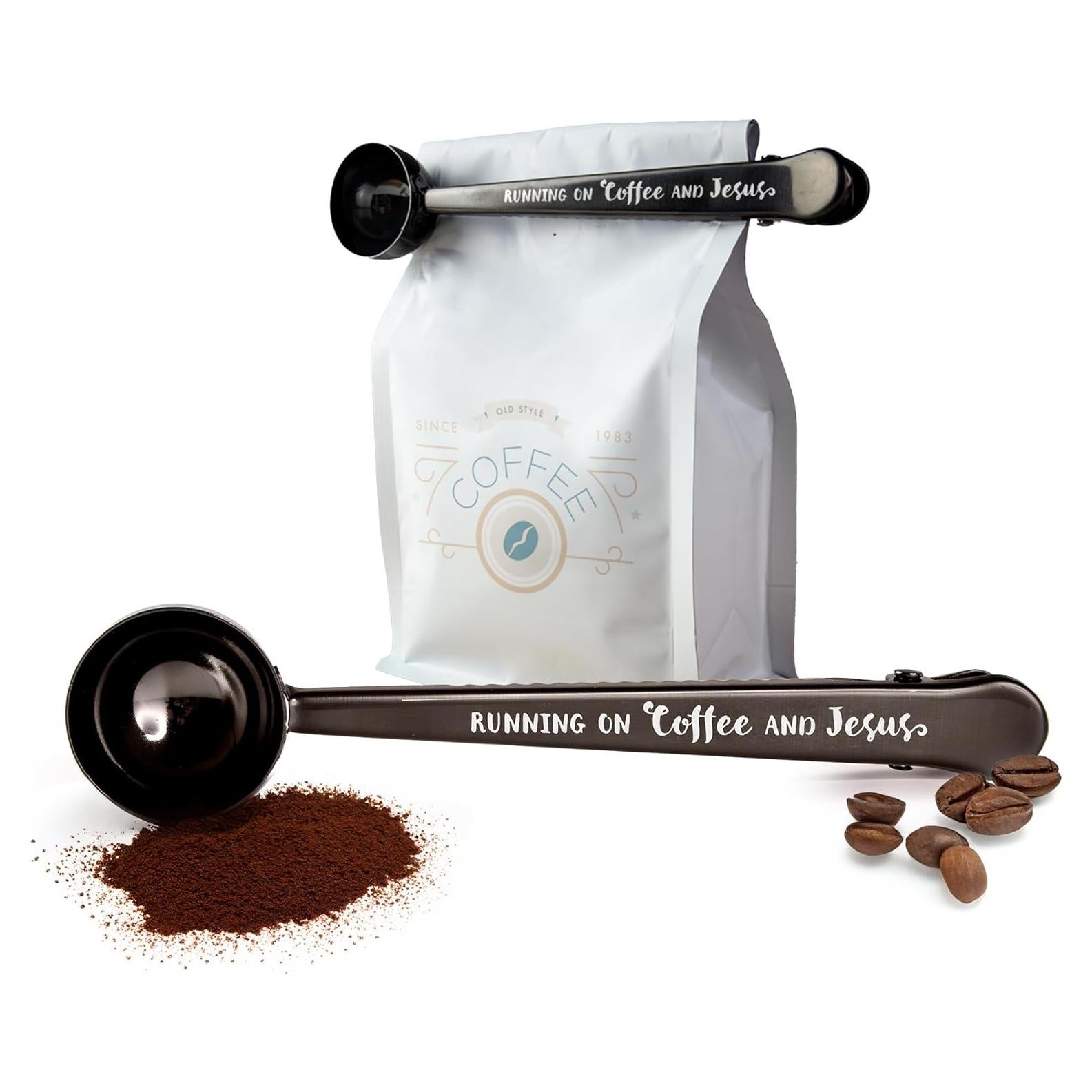 Cucharón de Café con Clip Logos Trading Post - Acero Inoxidable